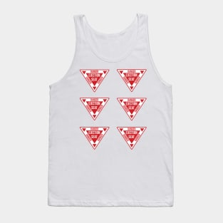 Ejection Seat Danger  Triangle Military Warning Fighter Jet Aircraft Distressed Tank Top